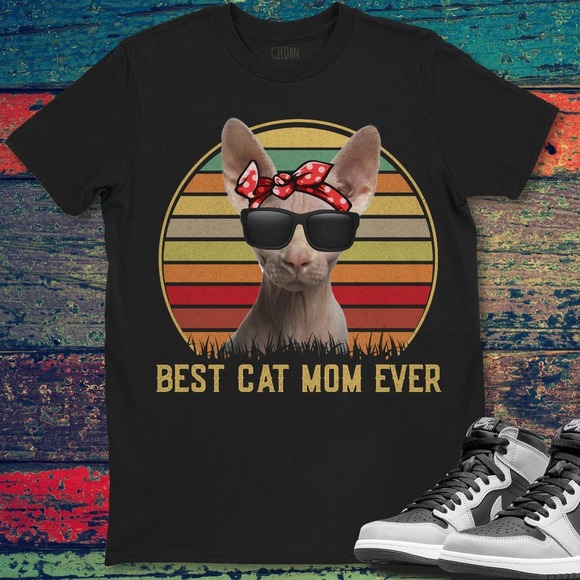 Sphynx Cat Best Cat Mom Ever Best Mom Mother's Day Gift For Mom T-shirt Unisex - Picture 1 of 2